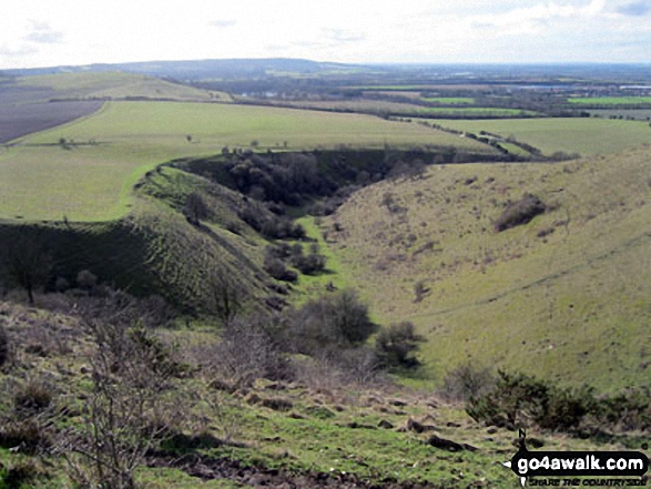 Incombe Hole and The Chiltern Hills from The Ridgeway on Steps Hill 