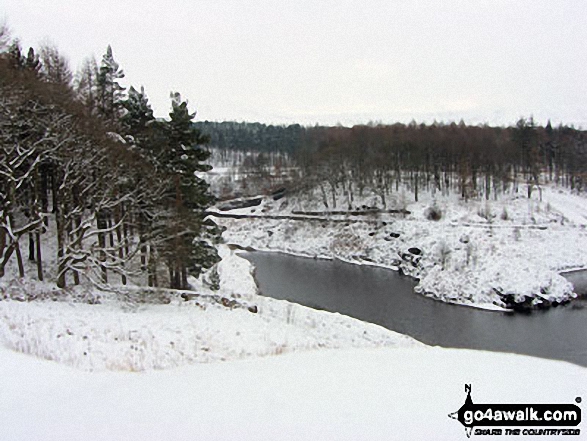 Yateholme Reservoir in the snow above Holmfirth 