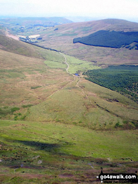 Walk po109 Foel Wen and Cadair Berwyn from Tyn-y-fridd - Cwm Maen Gwynedd and Tyn-y-ffridd from Craig Berwyn