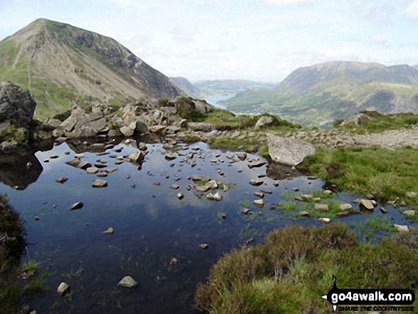 Walk c295 Hay Stacks and Fleetwith Pike from Gatesgarth, Buttermere - On Hay Stacks with High Crag (left), Crumock Water and Grasmoor (right) in the distance