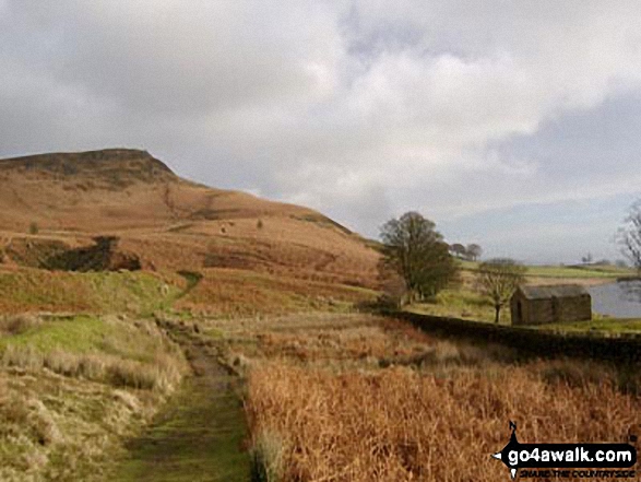 Walk ny124 Rylstone Fell, Cracoe Fell, Thorpe Fell Top and Embsay Moor from Embsay - Embsay Crag from Embsay Reservoir