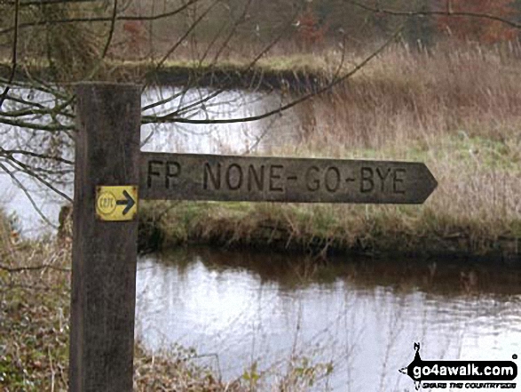 Walk ny124 Rylstone Fell, Cracoe Fell, Thorpe Fell Top and Embsay Moor from Embsay - Unusual signpost near Embsay Reservoir