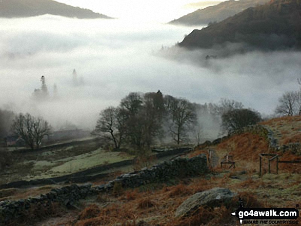 Walk c230 The Scandale Beck Horizon from Ambleside - Temperature Inversion in the Rydal Valley from near Heron Pike