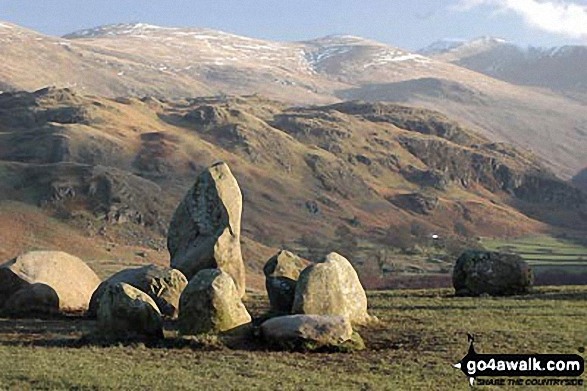 Walk c126 Castlerigg and Threlkeld from Keswick - Winter Evening at Castlerigg Stone Circle