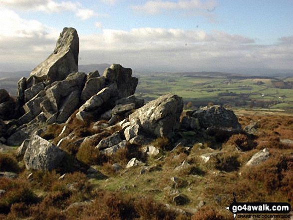 Walk sh136 The Stiperstones Ridge (North) from nr Pennerley - Rock formations on Stiperstones (Manstone Rock)