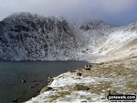 Walk c220 Helvellyn via Striding Edge from Glenridding - Helvellyn and Swirral Edge (top right) from Red Tarn (Helvellyn)