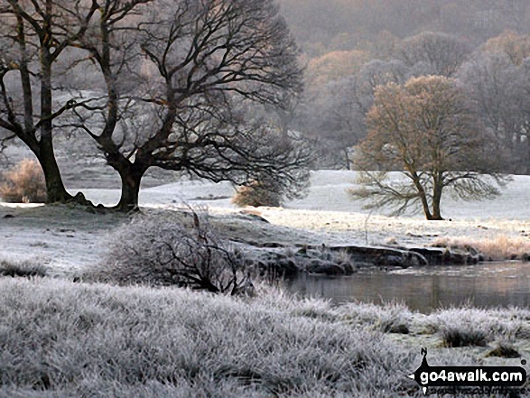 Walk c274 Loughrigg Fell from Elterwater - February frosts around Elterwater