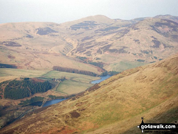 Loganlea Reservoir and Glencourse Reservoir from the climb up Carnethy Hill, The Pentland Hills 