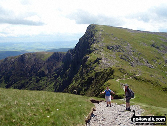 Walk gw123 Cadair Idris (Penygadair) Cyfrwy and Craig Cwm Amarch from Llanfihangel-y-pennant - Craig Cwm Amarch and The Minffordd Path from Craig Cau