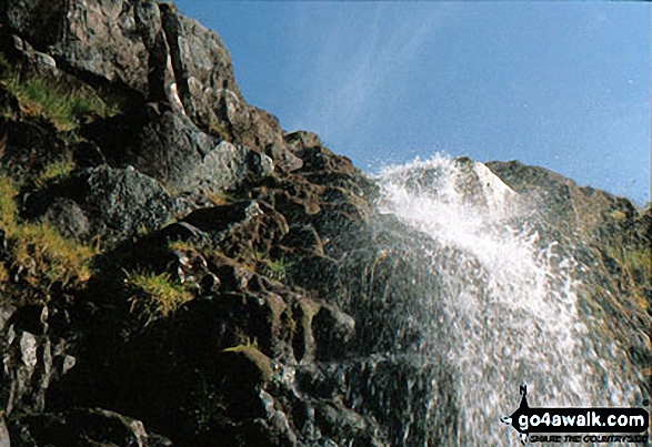 Walk h137 Ben Nevis and Carn Mor Dearg from Achintee, Fort William - Waterfall en-route to Ben Nevis