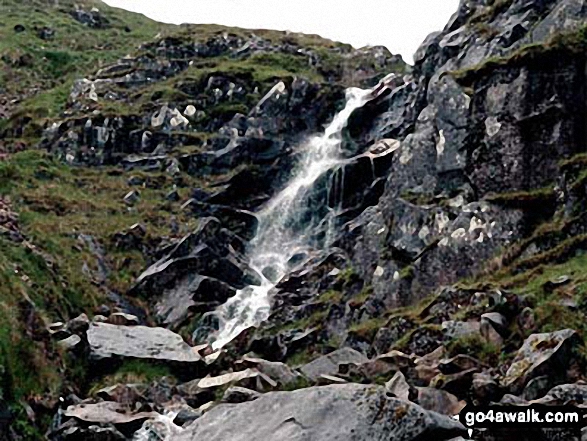 Walk h100 Ben Nevis via The Tourist Path from Achintee, Fort William - Waterfall from the Ben Nevis Tourist Path