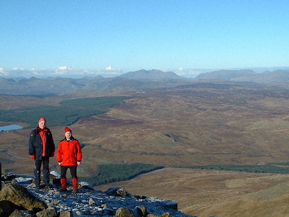 Walk gw138 Arenig Fawr (Moel Yr Eglwys) via Llyn Arenig Fawr from Pont Rhyd-y-Fen - John and Steve on Arenig Fawr (Moel Yr Eglwys)