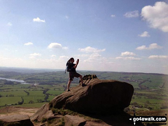 Walk s178 The Roaches and Hen Cloud from Five Clouds, Upper Hulme - Me and my favourite rock on The Roaches