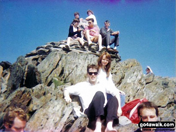 Walk gw107 Snowdon and Yr Aran from Rhyd-Ddu - Friends on Mount Snowdon (Yr Wyddfa)