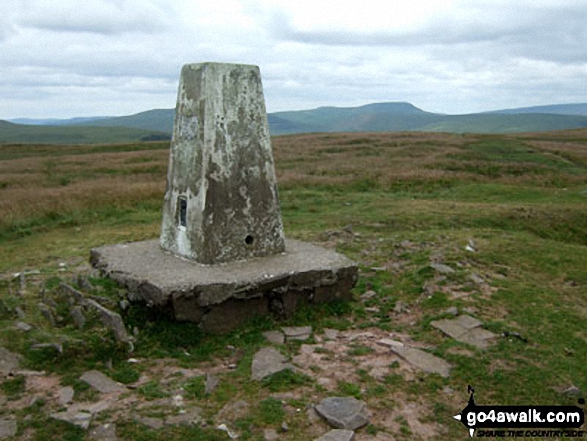 Walk po102 Fan Llia, Craig Cerrig-gleisiad and Fan Frynych from Blaen Llia - Fan Frynych summit trig point