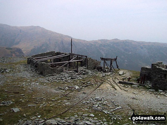 Walk c222 Swirl How and Wetherlam from Coniston - Old mine buildings above Crowberry Haws