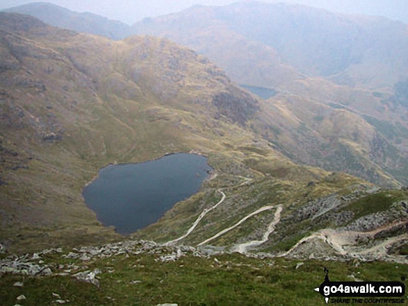 Walk c179 The Seathwaite Round from Seathwaite, Duddon Valley - Low Water from The Old Man of Coniston