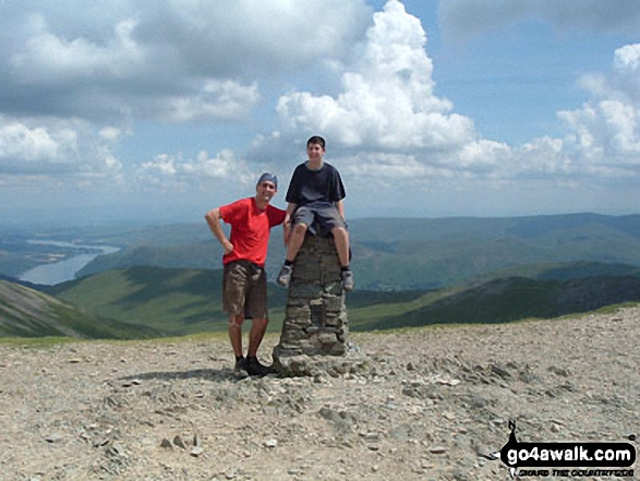 Joe and Kevin Marshall on Helvellyn in The Lake District Cumbria England