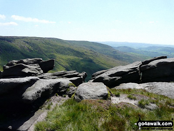 Walk d135 Kinder Downfall from Birchin Clough - Kinder Low (Kinder Scout) from The Pennine Way near The Edge (Kinder Scout)