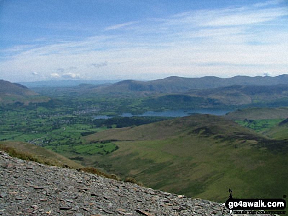 Walk c137 The Coldale Round from Braithwaite - Braithwaite, Keswick and Derwent Water from Grisedale Pike