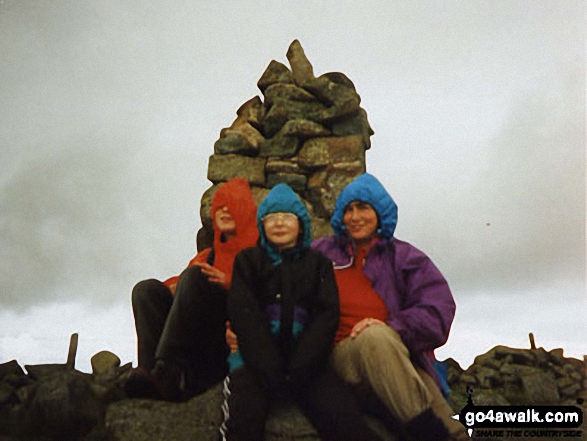 Walk cw110 Tal y Fan and Drum (Carneddau) from Cae Coch - Me and my two sons Neil and Andrew on Tal y Fan