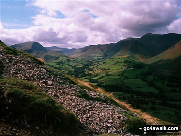 Walk c313 The Newlands Fells from Hawes End - The Newlands Valley from (half-way up) Cat Bells (Catbells)