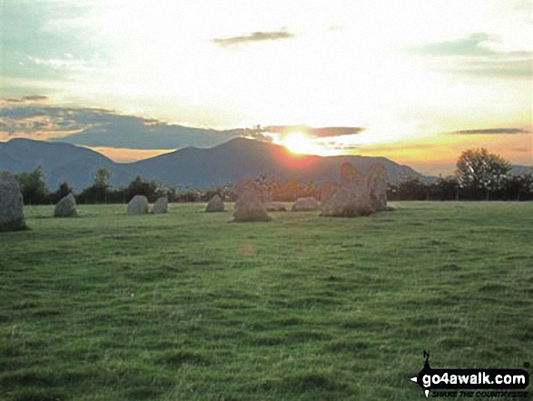 Walk c401 Friar's Crag and Castlerigg StoneCircle from Keswick - Castlerigg Stone Circle near Keswick at Sunset