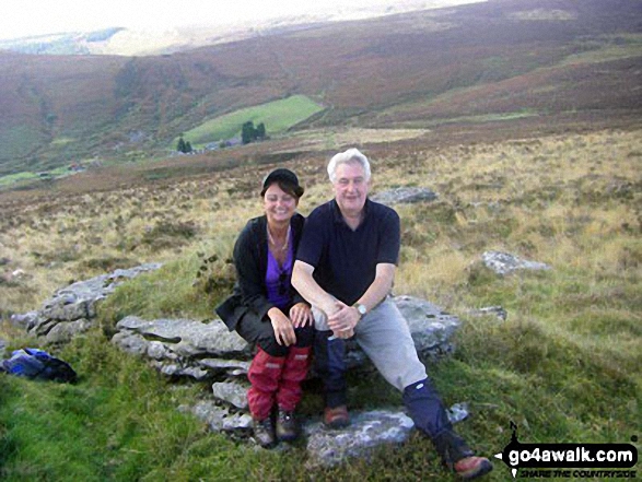 Karen and Andy (sadly now deceased) enjoying happy times by the bronze age village of 'Grimspound' between Hameldown Tor (Hamel Down) and Hookney Tor 