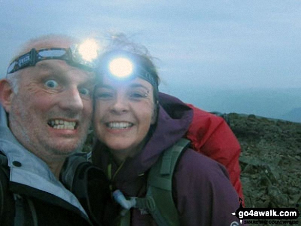 Walk c370 Scafell Pike from Seathwaite - Me and mate Mike on Scafell Pike