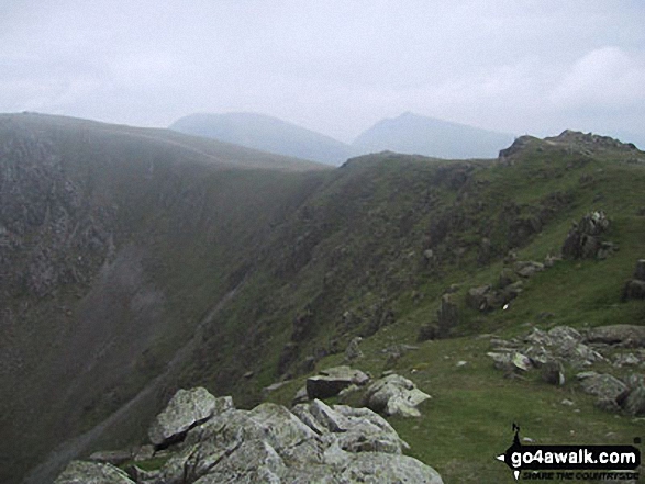 Walk c179 The Seathwaite Round from Seathwaite, Duddon Valley - Swirl How, Top of Broad Slack and Great Carrs from Little Carrs