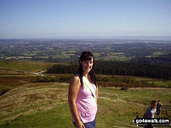 Me up on Twmbarlwm where I live with stunning views of our town and the River Severn 