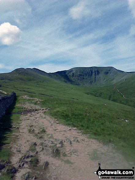 Striding Edge (left) and Helvellyn from the approach to Hole-in-the-Wall 