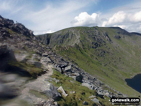 Walk c220 Helvellyn via Striding Edge from Glenridding - Approaching Striding Edge and Helvellyn via Low Spying How and Bleaberry Crag