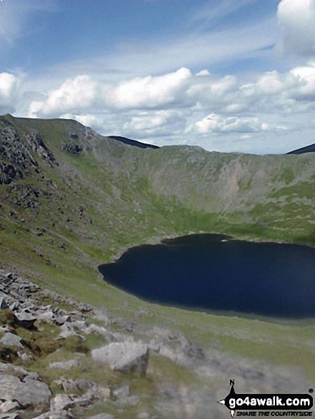 Walk c220 Helvellyn via Striding Edge from Glenridding - Swirral Edge and Red Tarn (Helvellyn) from Striding Edge