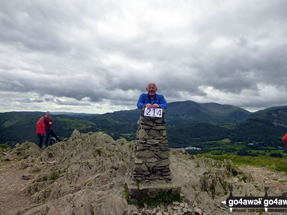 On the summit of Loughrigg Fell having just completed all 214 Wainwrights