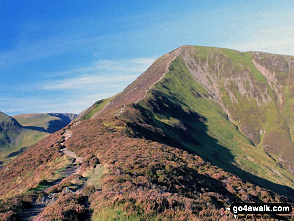 Walk c408 Grisedale Pike and Causey Pike from Braithwaite - Route up to Grisedale Pike via Sleet How starting from Braithwaite