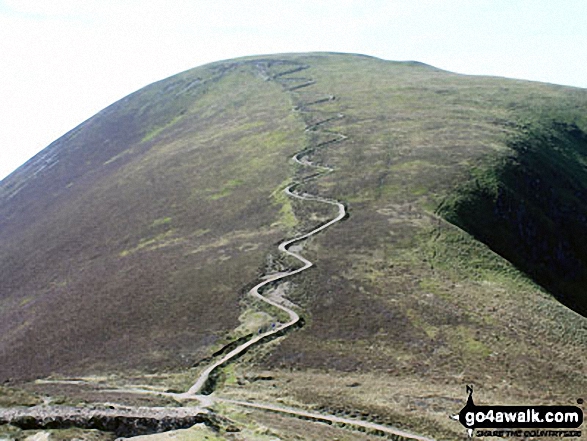 Walk c299 Causey Pike from Braithwaite - Looking back to the zig zags from Scar Crags at the route down from Sail (Derwent Fells)