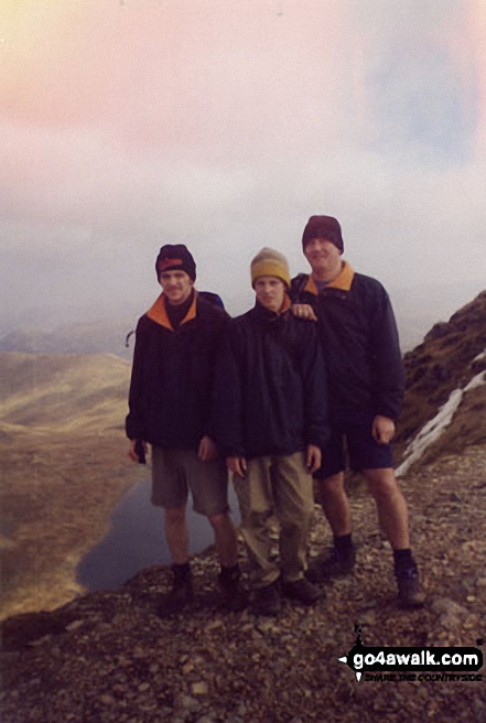 Me and 2 Sons on Helvellyn in The Lake District Cumbria England