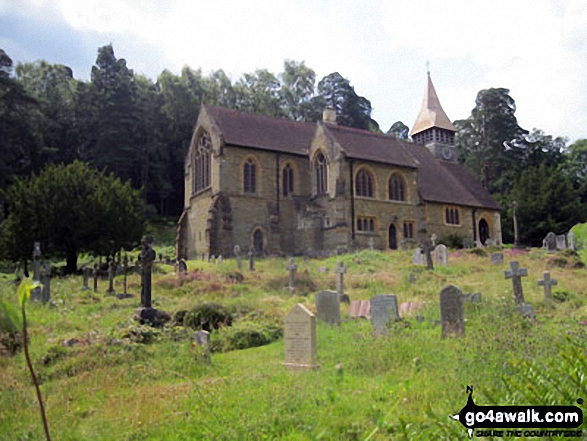 Walk su129 Holmbury Hill and Pitch Hill from Holmbury St Mary - Holmbury St Mary Church