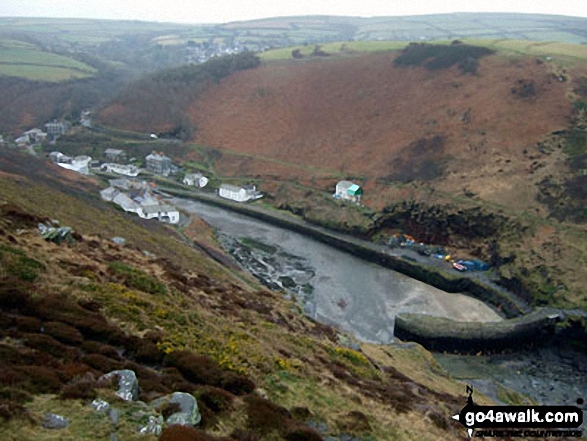 Walk co118 Fire Beacon Point and Grower Rock from Boscastle - Boscastle Harbour from Penally Hill