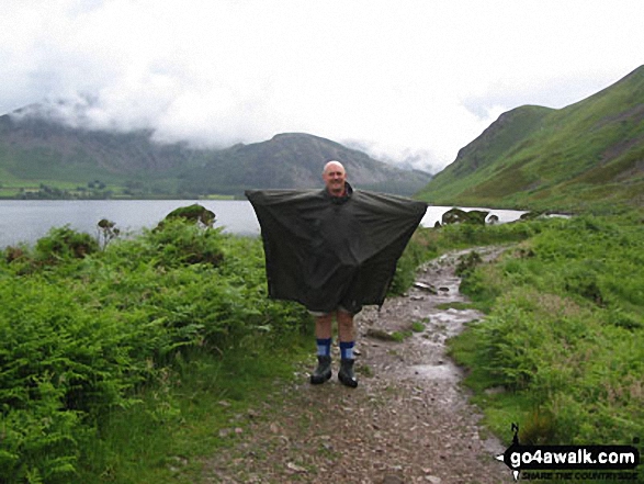 Walk c267 Haycock, Iron Crag, Lank Rigg and Grike from Ennerdale Water - Rain by Ennerdale Water