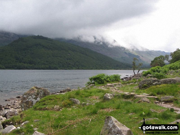 Walk c130 Haycock and Steeple from Ennerdale Water - Starling Dodd and Red Pike in mist from Ennerdale Water