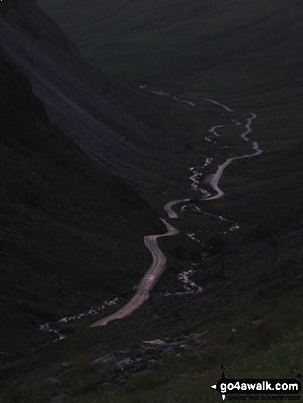 Walk c338 Great Gable and Kirk Fell from Honister Hause - The winding Honister Pass road