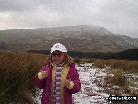 Walk po127 Fan y Big, Cribyn, Pen y Fan and Corn Du from Neuadd Reservoir - My daughter Ffion (aged 8) on the way back down from Pen y Fan