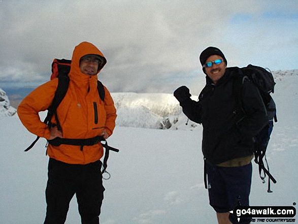 Walk h100 Ben Nevis via The Tourist Path from Achintee, Fort William - Gary Davies and Kieron Dunning on the summit of Ben Nevis