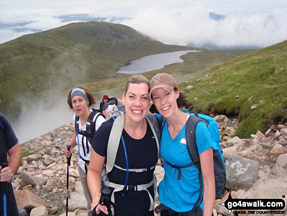 Walk h137 Ben Nevis and Carn Mor Dearg from Achintee, Fort William - On the lower slopes of Ben Nevis with Meall an t-Suidhe and Lochan Meall an t-Suidhe in the background