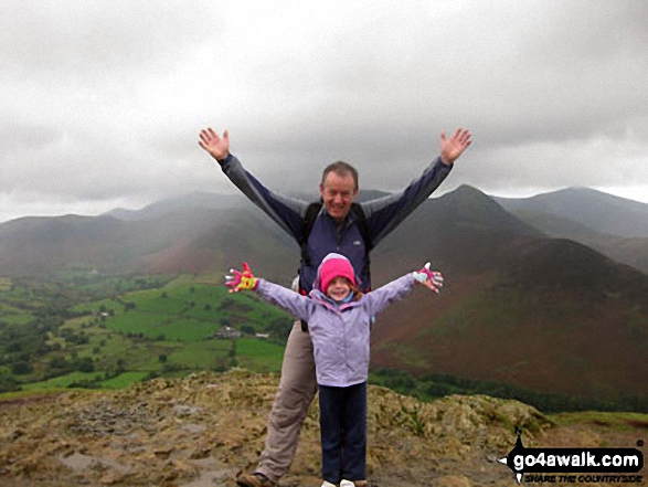 My daughter on top of Cat Bells (Catbells) with her daddy!