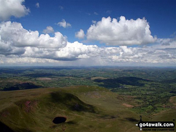 Walk po136 Corn Du and Pen y Fan from Nant Cwm Llwch near Brecon - View from Pen y Fan