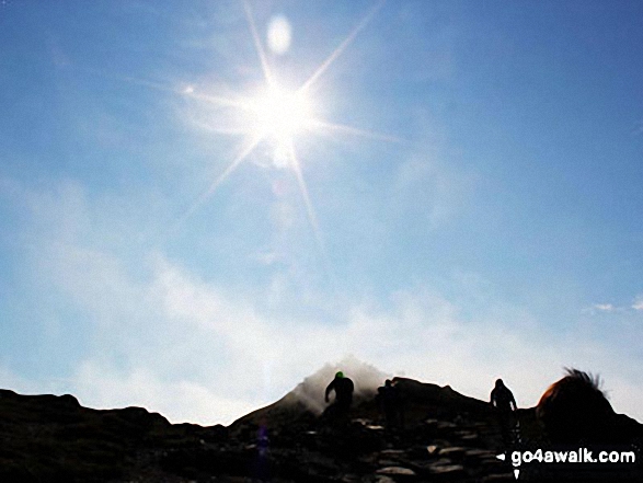 Walk gw134 Mount Snowdon (Yr Wyddfa) avoiding Crib Goch from Pen y Pass - The top of Snowdon (Yr Wyddfa) is in sight!