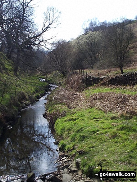 Walk d133 Sir William Hill, Abney and Bretton from Eyam - Highlow Brook near Stoke Ford